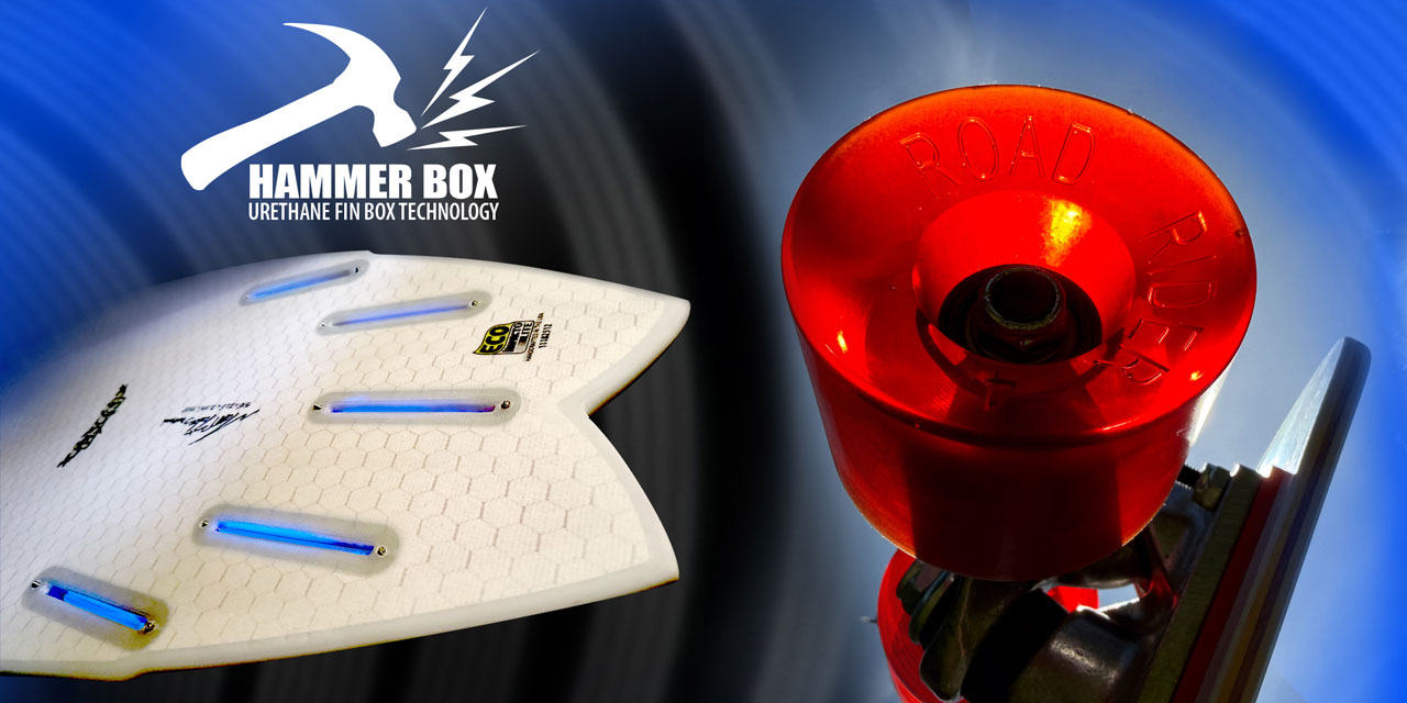 Lib Tech surfboard Hammer Box fin box technology.