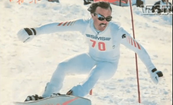 Tom Simms snowboarding