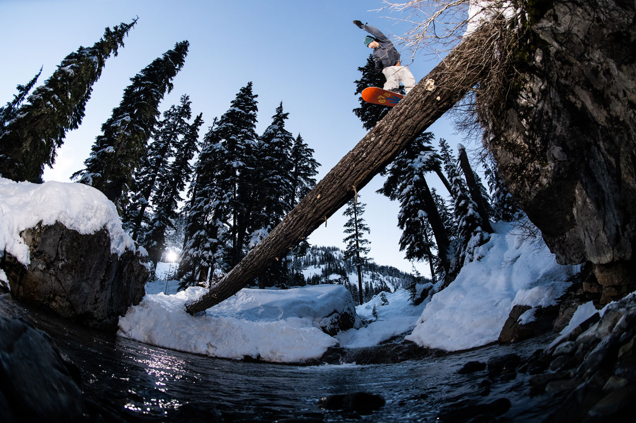 Brendan back for the banger, front board Alpy creek.