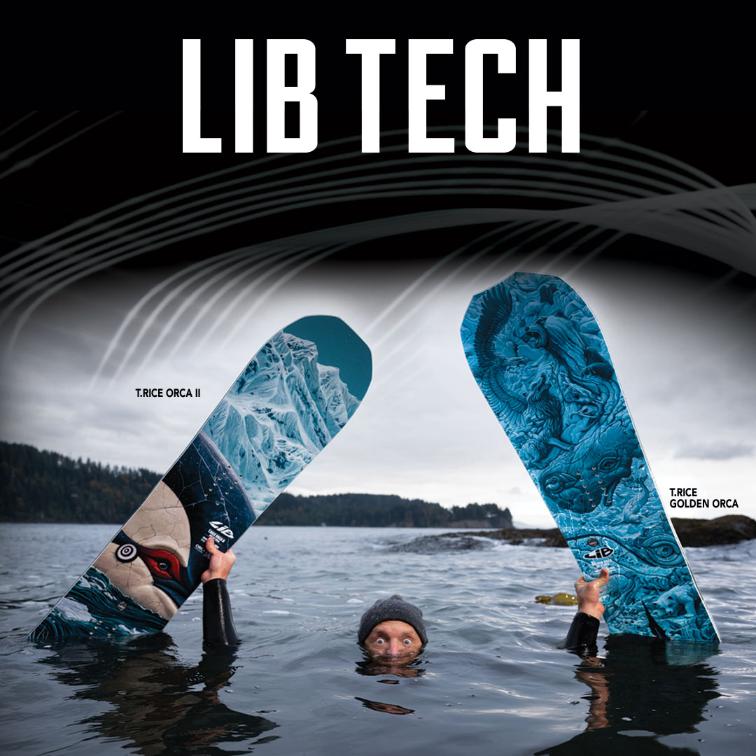 Lib Tech Orca 2 and Golden Orca snowboards